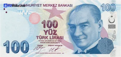 100 Turkish Lira banknote