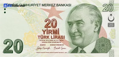 20 Turkish Lira banknote
