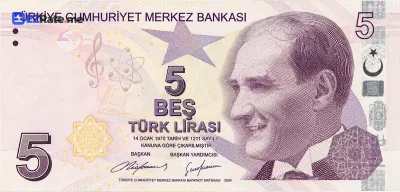 5 Turkish Lira banknote
