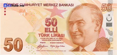 50 Turkish Lira banknote